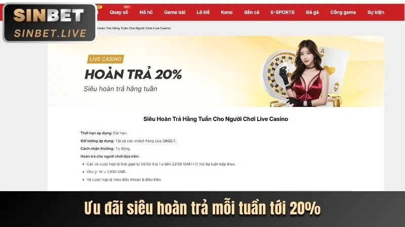 Hoàn trả hàng tuần 188bet